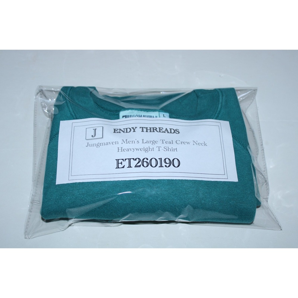 Jungmaven Men's Large Teal Crew Neck Heavyweight T-Shirt Made in USA - Picture 9 of 9